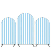 Aperturee Sky Blue And White Stripes Birthday Arch Backdrop Kit